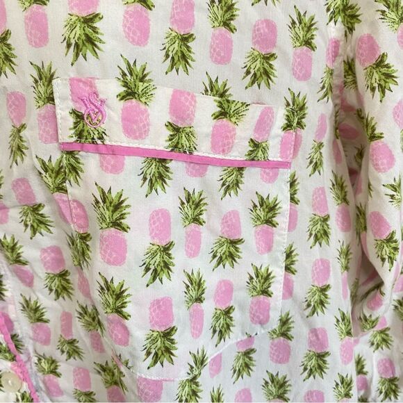 VICTORIAS SECRET Pineapple Print Button Front Pajama Top - Picture 6 of 11